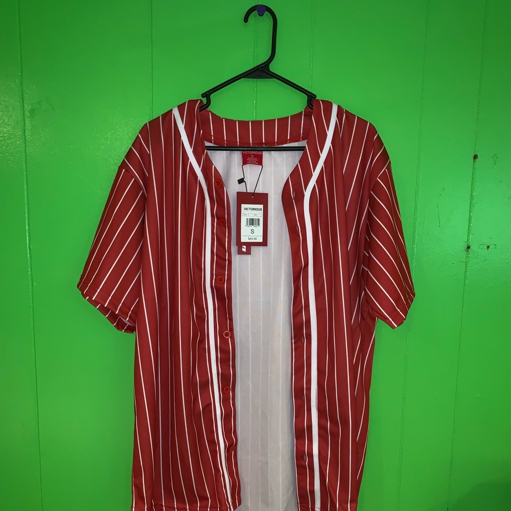 Red & white baseball jersey, Small